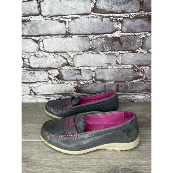 Josef Seibel Gray Leather Pink Stitching Penny Loafer Comfort Shoes Women 36EU/6 - Picture 12 of 16